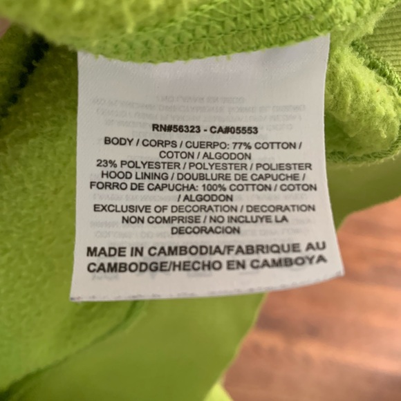 NIKE BRIGHT GREEN ZIP UP HOODIE - Picture 6 of 8